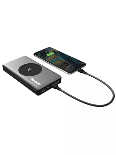 внешний аккумулятор с беспроводной зарядкой Energizer Power Bank QE10000 Wireless 10000 mAh grey