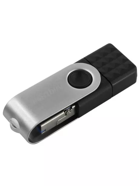 USB флешка с microUSB и type C SmartBuy TRIO 3-in-1 OTG 3.0 64GB black