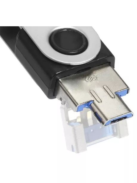 USB флешка с microUSB и type C SmartBuy TRIO 3-in-1 OTG 3.0 64GB black