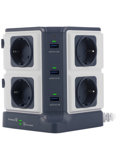 сетевой фильтр Bestek EU power strip MRJ8401 blue