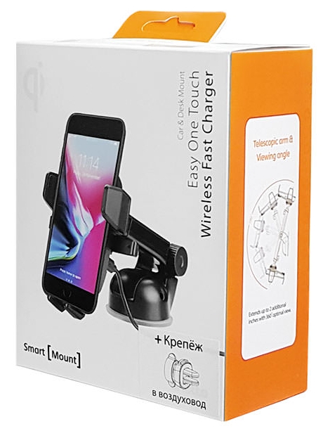 автомобильный держатель с беспроводной зарядкой Onetto Easy One Touch Wireless black