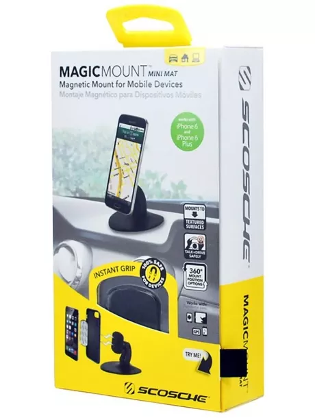 магнитный автомобильный держатель на торпедо Scosche MagicMount Mini Mat black