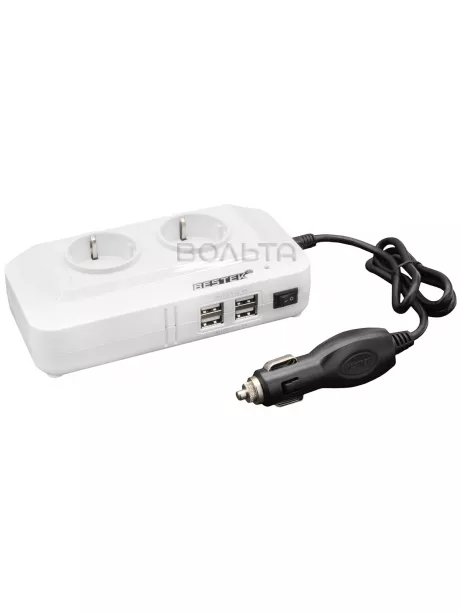 автомобильный инвертор напряжения Bestek 200W Car Inverter MRI2013NU white