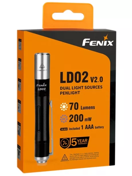 светодиодный фонарь Fenix LD02 V2.0 black silver