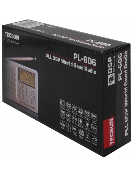 цифровой радиоприемник с расширенным ФМ диапазоном Tecsun PL-606 (export version) black