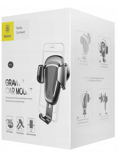 автомобильный держатель на решетку воздуховода Baseus Gravity Car Mount black