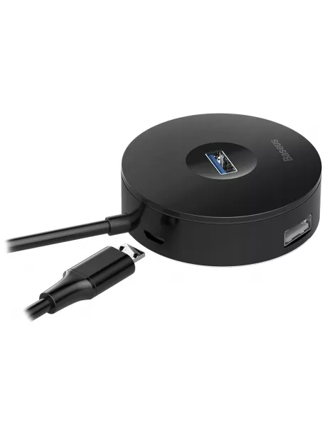 концентратор USB 3.0 Baseus round box HUB adapter black
