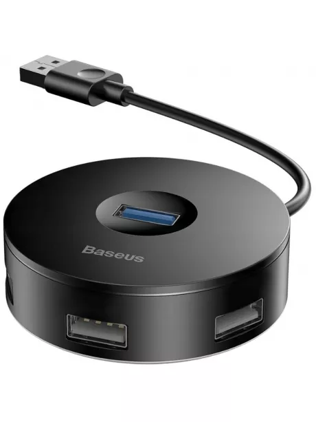 концентратор USB 3.0 Baseus round box HUB adapter black