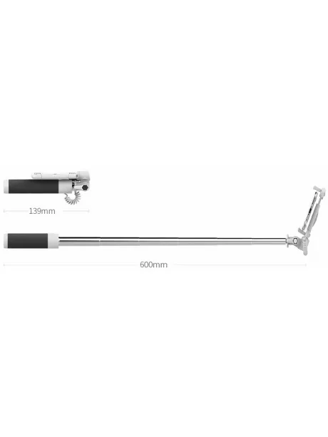 монопод для селфи с зеркалом Rock Mini Selfie stick with wire control 60cm black