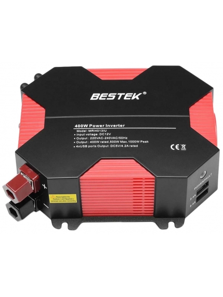 автомобильный инвертор Bestek 400W Car Inverter MRI4013IU black red