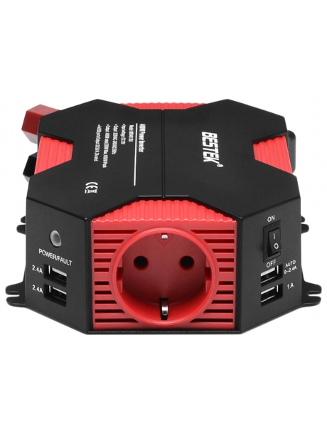 автомобильный инвертор Bestek 400W Car Inverter MRI4013IU black red