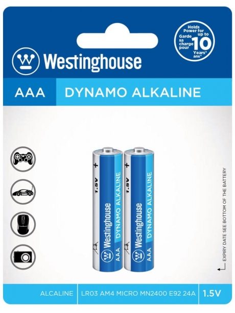 батарейки (2 шт.) Westinghouse LR03/AAA Dynamo Alkaline-BP2 