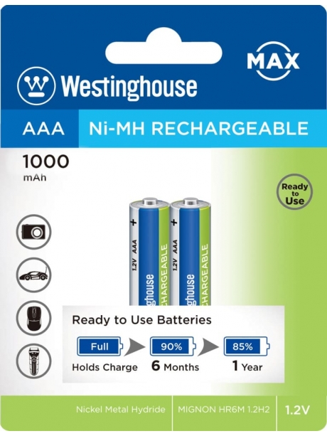 аккумулятор Westinghouse 1000 mAh  R03/AAA  Max-BP2 
