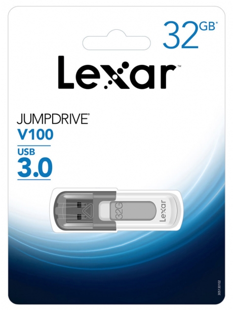 флешка USB 3.0 Lexar JumpDrive V100 32GB white