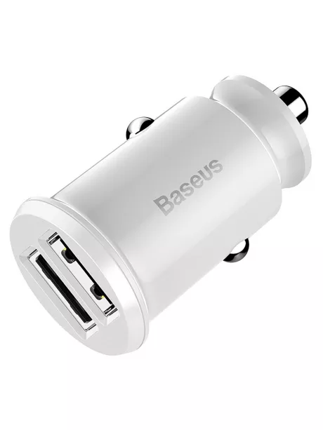 автомобильное зарядное устройство Baseus Grain white
