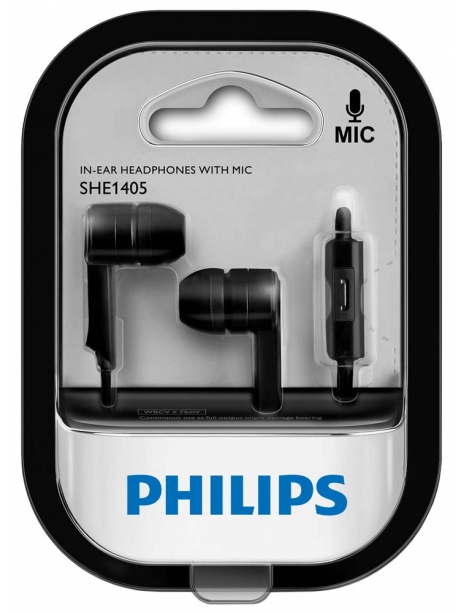 наушники с микрофоном Philips SHE1405 black