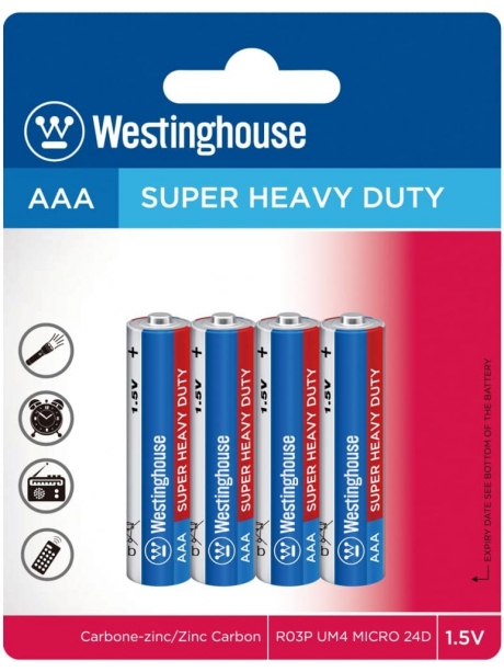 солевая батарейка Westinghouse R03/AAA Super Heavy Duty-BP4 