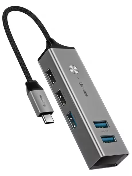USB концентратор 3.0 Baseus Cube Type-C to USB3.0*3+USB2.0*2 HUB Adapter dark gray
