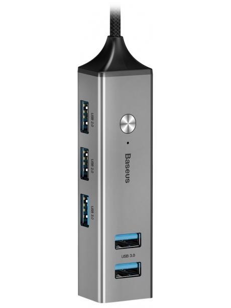 USB концентратор 3.0 Baseus Cube USB to USB3.0*3+USB2.0*2 HUB Adapter dark gray