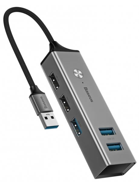 USB концентратор 3.0 Baseus Cube USB to USB3.0*3+USB2.0*2 HUB Adapter dark gray