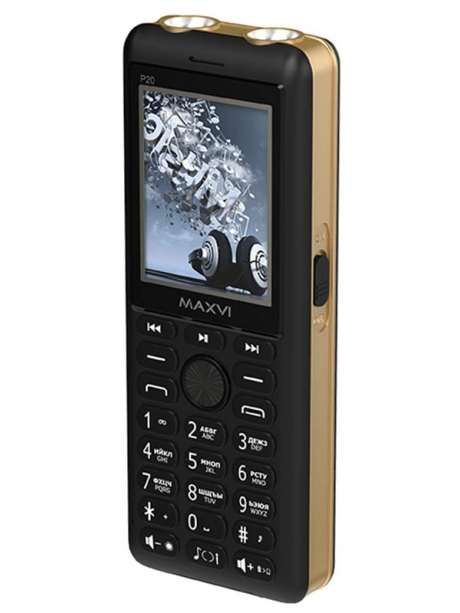 мобильный телефон с функцией караоке Maxvi P20 black-gold