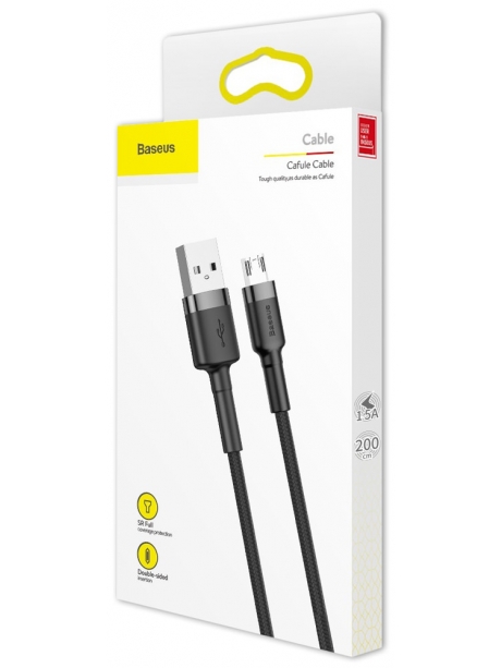 кабель передачи данных Baseus Cafule Cable USB For Micro 1.5A 2m gray + black
