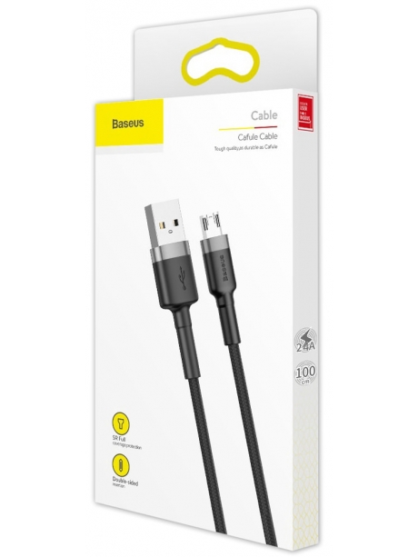 кабель передачи данных Baseus Cafule Cable USB For Micro 2.4A 1m gray + black