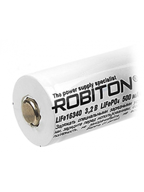 литиевый аккумулятор 3.2v Robiton LiFe16340 500mAh без защиты 