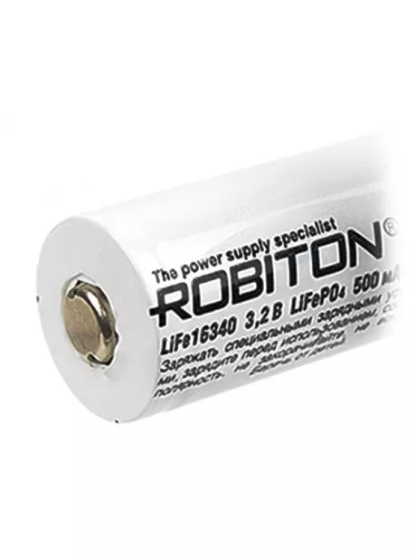 литиевый аккумулятор 3.2v Robiton LiFe16340 500mAh без защиты 