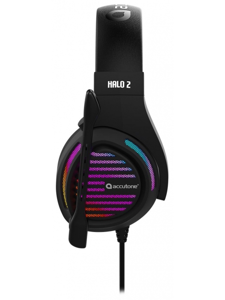 игровая гарнитура 7.1 с подсветкой и вибрацией Accutone Halo 2 USB black