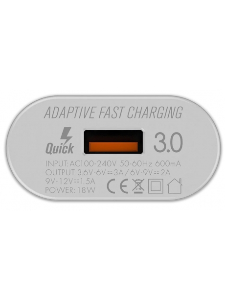 зарядное устройство LDNIO A303Q USB*3A Quick Charge 3.0 + кабель USB - Lightning white