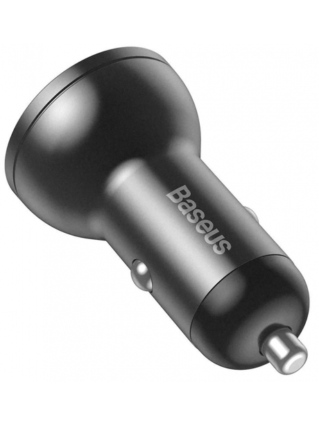 автомобильная зарядка в прикуриватель с дисплеем Baseus Digital Display Dual USB 4.8A Car Charger 24W grey