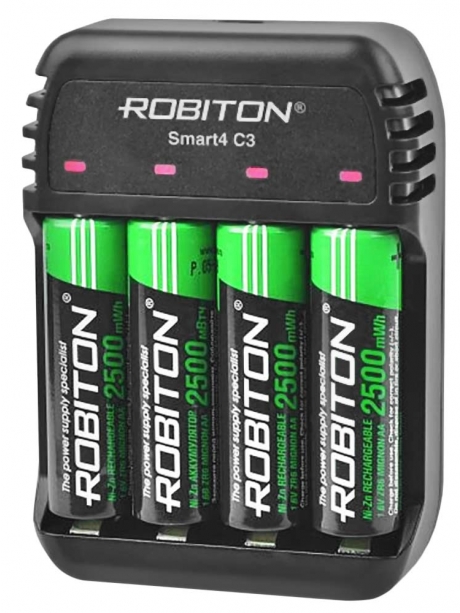 зарядное устройство для АА и ААА аккумуляторов Robiton Smart4 C3 