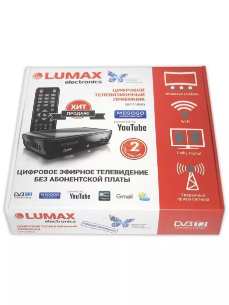 ТВ-тюнер DVB-T2 с поддержкой Wi-Fi Lumax DV1110HD black