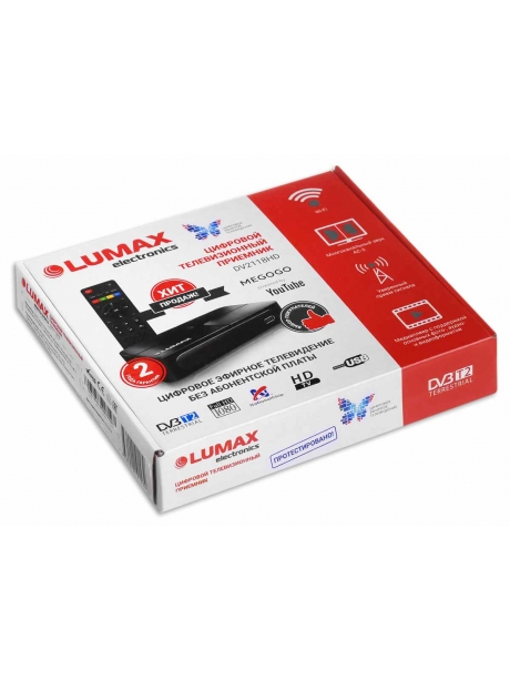 ТВ-тюнер DVB-T2 с поддержкой Wi-Fi Lumax DV2118HD black