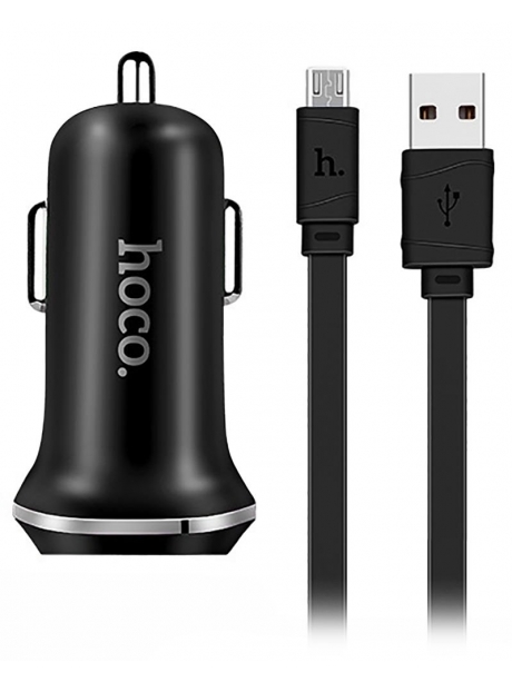 автомобильное зарядное устройство Hoco Z1 2USB 2.1A + micro cable black