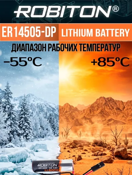 батарейка с коннектором Dupont 2,54 (BLS-2) Robiton ER 14505-DP (AA) 