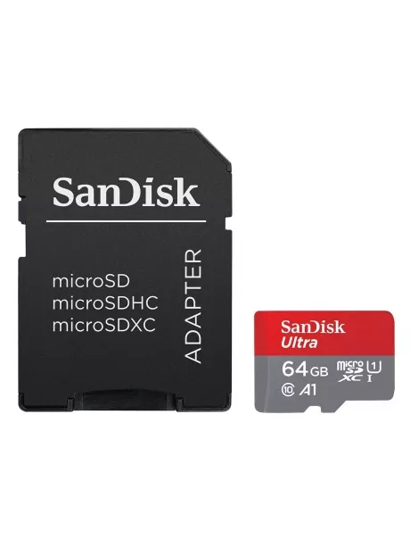 карта памяти с переходником SanDisk 64GB microSDXC Cl10 UHS-1 Ultra Android 100MB/s 