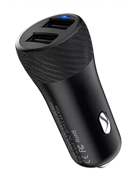 автомобильное зарядное устройство Hoco Z21 Ascender dual port car charger black