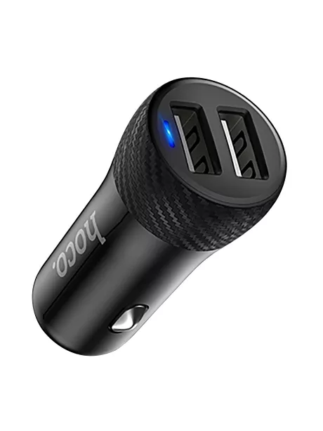 автомобильное зарядное устройство Hoco Z21 Ascender dual port car charger black