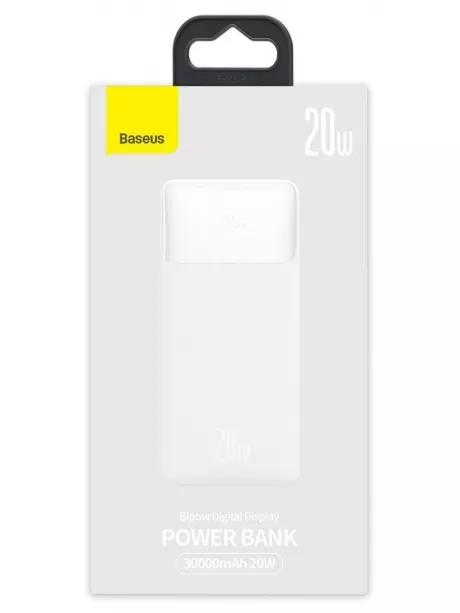 внешний аккумулятор Baseus Bipow Digital Display Power bank 30000mAh 20W white