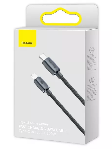 кабель передачи данных Baseus Crystal Shine Series Fast Charg Cable Type-C to Type-C 100W 2m black