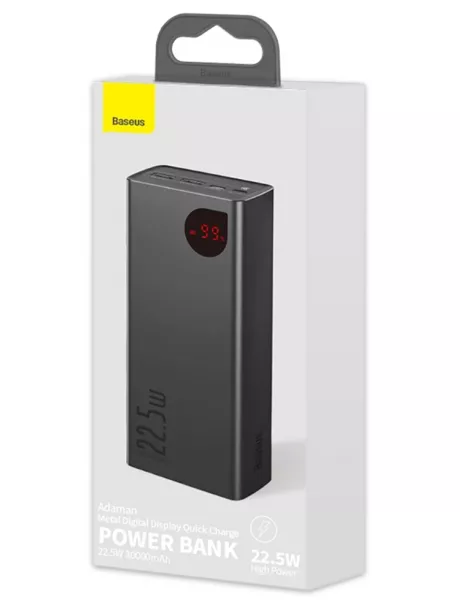 внешний аккумулятор Baseus Adaman Metal Digital Display QC Power Bank 22.5W 30000mAh tarnish