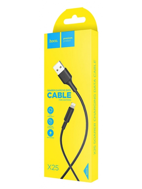 кабель передачи данных Hoco X25 Soarer lightning 1m black