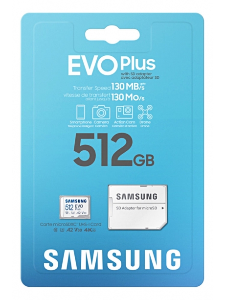 карта памяти Samsung 512Gb microSDXC Class 10 EVO PLUS MB-MC512KA/EU 