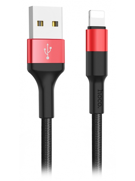 кабель передачи данных Hoco X26 Xpress lightning 1m black &amp; red