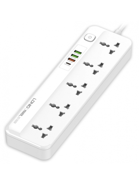 сетевой фильтр LDNIO SC5415 3USB*1TypeC*5 розеток 2м white