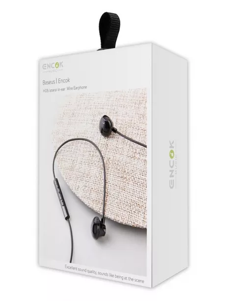 проводные наушники с микрофоном Baseus Encok H06 lateral in-ear Wired Earphone black