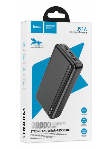 внешний аккумулятор Hoco J91A power bank(20000mAh) black