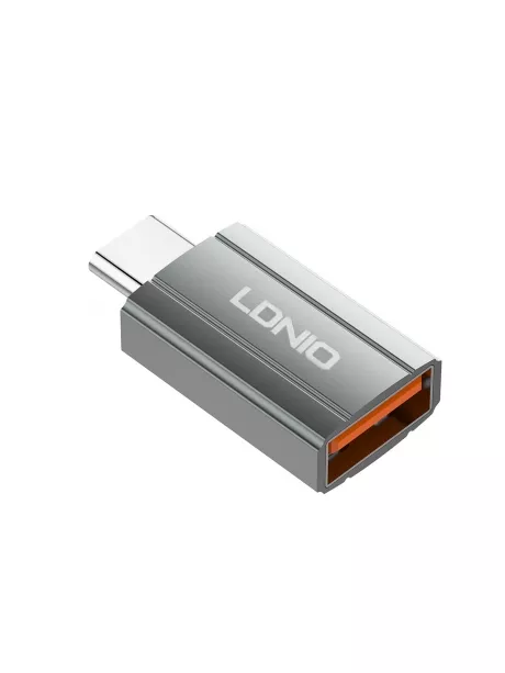 OTG адаптер LDNIO LC140 USB Convertor Type-C to USB A  Adapter grey